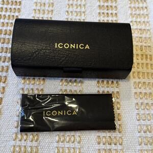 ICONICA Black Sunglasses Hard Case Eyeglasses Eyewear Sunglass Resort Travel